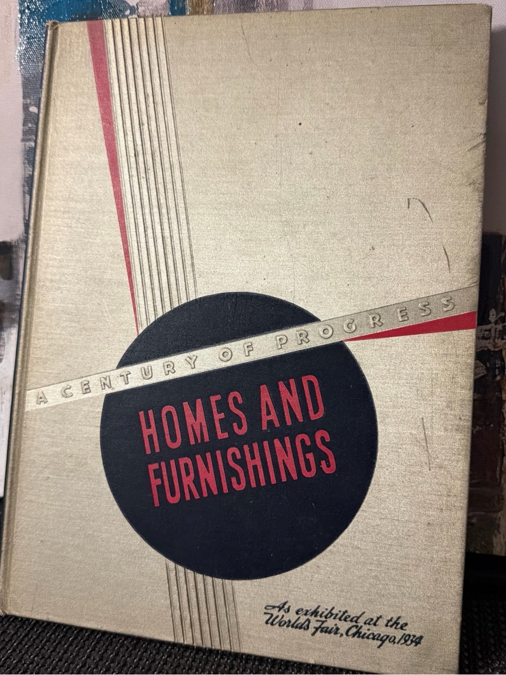 Homes and Furnishings Decorative Book Cover - Cream and Black